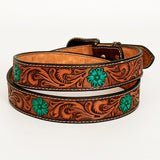 BER175-Hand Painted Western Leather Belt