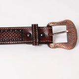 BER220-Hand Carved Western Leather Belt