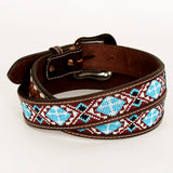 BER221-Hand Tooled Western leather Belt