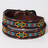 BER223-Hand Carved Western Leather Belt