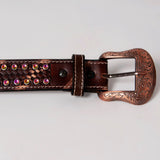 BER223-Hand Carved Western Leather Belt