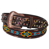 BER223-Hand Carved Western Leather Belt