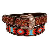 BER224-Hand Carved Western leather Belt