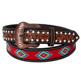 BER225-Hand Carved Western Belt