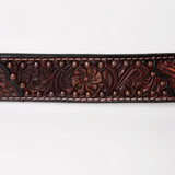 BER230-Hand Tooled Western Leather  Belt