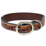 BER247-Western leather Dog Collar