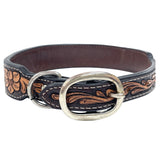 BER225-Western leather Dog Collar