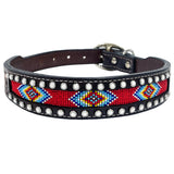 BER225-Western leather Dog Collar