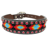 BER224-Western leather Dog Collar