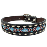 BER221-Western leather Dog Collar