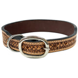 BER186-Western leather Dog Collar