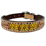 BER186-Western leather Dog Collar