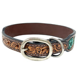 BER175-Western leather Dog Collar