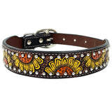 BER172-Western leather Dog Collar