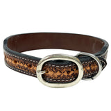 BER155-Western leather Dog Collar