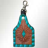 ADKRX113 Hand Tooled Carved Genuine Leather Keyring