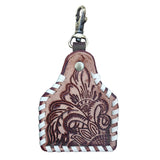 ADKRX121 Hand Tooled Genuine Leather Keyring