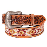 BEE106- Western Leather Belt Tan