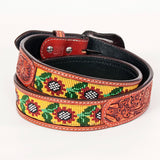 BEE110-Natural  Western Leather Belt