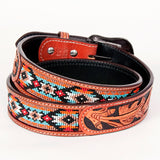 BEE112-Beaded DesignsWestern Leather Belt