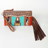 ADBG344 Wristlet Genuine Western Leather Women Bag Paisley