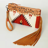 ADBG344 Wristlet Genuine Western Leather Women Bag Paisley