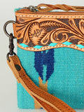 ADBG344 Wristlet Genuine Western Leather Women Bag Paisley