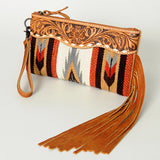 ADBG344 Wristlet Genuine Western Leather Women Bag Paisley