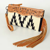 ADBG344 Wristlet Genuine Western Leather Women Bag Paisley