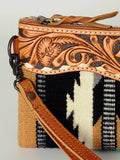 ADBG344 Wristlet Genuine Western Leather Women Bag Paisley