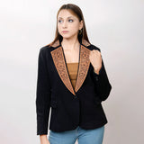 ADBZ011 Genuine leather Women Blazer dress jacket