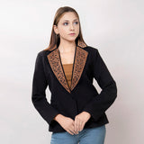 ADBZ012 Genuine leather Women Blazer dress jacket