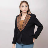 ADBZ012 Genuine leather Women Blazer dress jacket