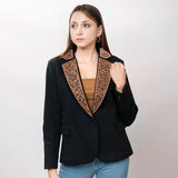 ADBZ012 Genuine leather Women Blazer dress jacket