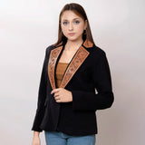 ADBZ013 Genuine leather Women Blazer dress jacket