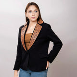 ADBZ013 Genuine leather Women Blazer dress jacket