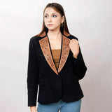 ADBZ013 Genuine leather Women Blazer dress jacket