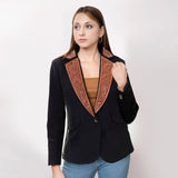 LC-ADBZ015-M Genuine leather Women Blazer dress jacket