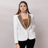 ADBZ016 Genuine leather Women Blazer dress jacket