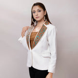 ADBZ016 Genuine leather Women Blazer dress jacket