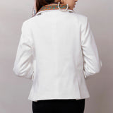 ADBZ016 Genuine leather Women Blazer dress jacket