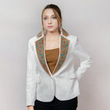 ADBZ016 Genuine leather Women Blazer dress jacket