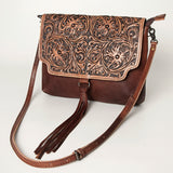 LC-ADBG909 Small Crossbody Hand Tooled Genuine Leather Women Bag Western Handbag Purse