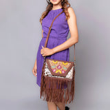 LC-ADBGF102B Crossbody Hair-On Genuine Western Leather Women Bag