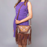 LC-ADBGF102C Crossbody Hair-On Genuine Western Leather Women Bag