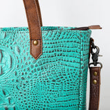 ADBG957 Tote Crocodile Embossed Genuine Western Leather Bag