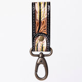 ADKR210  Hand Tooled Carved Genuine Leather Keyring