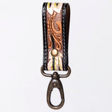 ADKR210  Hand Tooled Carved Genuine Leather Keyring