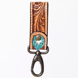 ADKR210  Hand Tooled Carved Genuine Leather Keyring