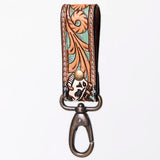 ADKR210  Hand Tooled Carved Genuine Leather Keyring